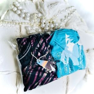 GARLAND | M / CM | Leotards Lot 2 Gymnastics Dance Rhinestone Metallic Zebra